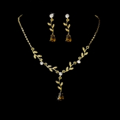Necklace Earring Set 328 Dangle Gold Clear Brown***Discontinued*** Necklace Earring Set 328 Dangle Gold Clear Brown***Discontinued***