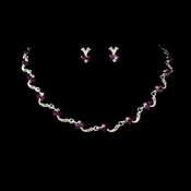 Necklace Earring Set 382 Silver Amethyst Necklace Earring Set 382 Silver Amethyst