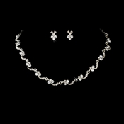 Necklace Earring Set NE 382 Silver Clear Necklace Earring Set NE 382 Silver Clear