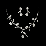 Beautiful Floral Silver Jewelry Set NE 363 Beautiful Floral Silver Jewelry Set NE 363