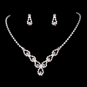 Silver and Lt Amethyst Necklace Set NE 360 Silver and Lt Amethyst Necklace Set NE 360