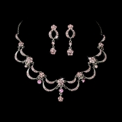 * Victorian Antique Silver Pink Jewelry Set NE 411 * Victorian Antique Silver Pink Jewelry Set NE 411