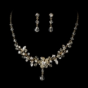 Swarovski Crystal Bridal Jewelry Set NE 8003 Gold Swarovski Crystal Bridal Jewelry Set NE 8003 Gold