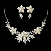 Stunning Silver White Snowflake Jewelry Set NE 8100 Stunning Silver White Snowflake Jewelry Set NE 8100