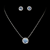 * Simple Light Blue Pendant Jewelry Set NE 71576 * Simple Light Blue Pendant Jewelry Set NE 71576