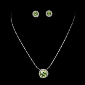 Simple Peridot Green Pendant Jewelry Set NE 71576 Simple Peridot Green Pendant Jewelry Set NE 71576