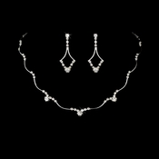 Beautifully Simple Silver Clear Crystal Bridal Jewelry Set NE 343 Beautifully Simple Silver Clear Crystal Bridal Jewelry Set NE 343
