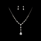 Elegant Drop CZ Necklace Earring Set NE 983 Elegant Drop CZ Necklace Earring Set NE 983