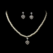 Necklace Earring Set NE 406 Silver (White or Ivory) Necklace Earring Set NE 406 Silver (White or Ivory)
