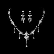 * Necklace Earring Set NE 3001 Silver Clear * Necklace Earring Set NE 3001 Silver Clear