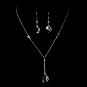 Necklace Earring Set 8124 Silver Clear Necklace Earring Set 8124 Silver Clear