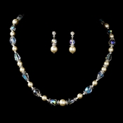 Captivating Silver Ivory Pearl & AB Crystal Bead Necklace & Earring Set 8148 Captivating Silver Ivory Pearl & AB Crystal Bead Necklace & Earring Set 8148