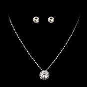 Necklace Earring Set 70250 Silver Clear Necklace Earring Set 70250 Silver Clear