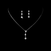 * Three Stone Cubic Zirconia Jewelry Set NE 3516 * Three Stone Cubic Zirconia Jewelry Set NE 3516