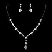 Glamorous Silver Clear CZ Necklace N 3673 & Earring Set E 3784 Glamorous Silver Clear CZ Necklace N 3673 & Earring Set E 3784
