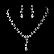 Necklace Earring Set 8170 Silver Clear Necklace Earring Set 8170 Silver Clear