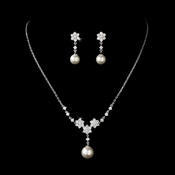 CZ & Pearl Bridal Jewelry Set NE-3631 CZ & Pearl Bridal Jewelry Set NE-3631