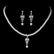 Childrens Necklace Set NE C 8555 Silver White Childrens Necklace Set NE C 8555 Silver White