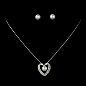Necklace Earring Set 71626 Silver White Necklace Earring Set 71626 Silver White