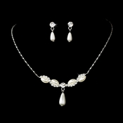 Elegant Pearl Tear Drop Necklace Earring Set NE5101 Elegant Pearl Tear Drop Necklace Earring Set NE5101