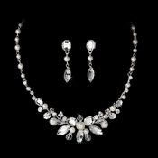 Silver Pearl Bridal Jewelry Set NE 8234 Silver Pearl Bridal Jewelry Set NE 8234