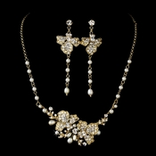 Freshwater Pearl Bridal Necklace Earring Set NE 7803 Freshwater Pearl Bridal Necklace Earring Set NE 7803