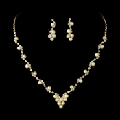 * Necklace Earring Set 19956 Gold Ivory * Necklace Earring Set 19956 Gold Ivory