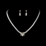 Necklace Earring Set NE 223 Silver Necklace Earring Set NE 223 Silver