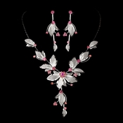 Necklace Earring Set NE 8280 Pink Necklace Earring Set NE 8280 Pink