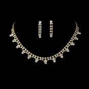 Gold & Clear Rhinestone Necklace & Earring Set NE 362 Gold & Clear Rhinestone Necklace & Earring Set NE 362