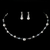Children's Silver White Pearl & Clear Crystal Bead Jewelry Set 8444 Children's Silver White Pearl & Clear Crystal Bead Jewelry Set 8444