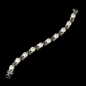 Exquisite Bridal C.Z. & Ivory Pearl Bracelet 2473 Exquisite Bridal C.Z. & Ivory Pearl Bracelet 2473