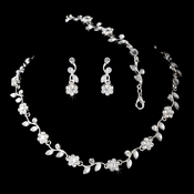 Necklace Earring Bracelet Set 6570 Silver Clear Necklace Earring Bracelet Set 6570 Silver Clear