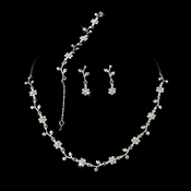 Silver Clear Floral Vine Three Piece Jewelry Set NEB 70430 Silver Clear Floral Vine Three Piece Jewelry Set NEB 70430