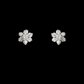 Charming Silver Clear CZ Flower Earrings 2501 Charming Silver Clear CZ Flower Earrings 2501