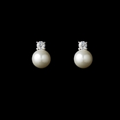 Charming Silver Clear CZ & White Pearl Earrings 6015 * Discontinued Charming Silver Clear CZ & White Pearl Earrings 6015 * Discontinued