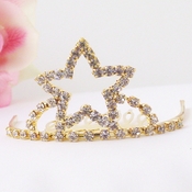Gold with Clear Stones Star Childs Tiara HPC-714 Gold with Clear Stones Star Childs Tiara HPC-714