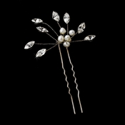 * Freshwater Pearl & Crystal Hair Pin 36 * Freshwater Pearl & Crystal Hair Pin 36