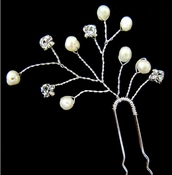 * Rhinestone & Freshwater Pearl Hair Pin 29 * Rhinestone & Freshwater Pearl Hair Pin 29