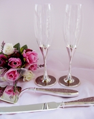 Pink Glitter Glamour Wedding Toasting Flutes FL 83633 Pink Glitter Glamour Wedding Toasting Flutes FL 83633