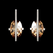 * Fabulous Designer Inspired Silver Earrings w/ Champagne Crystals 3500 * Fabulous Designer Inspired Silver Earrings w/ Champagne Crystals 3500