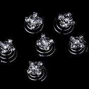 24 Gorgeous Silver Clear Rhinestone Flower Twist-Ins 0092 24 Gorgeous Silver Clear Rhinestone Flower Twist-Ins 0092