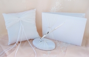 Sheer Gathered Organza with Swarovki Accent 3 Piece Wedding Set #11 Sheer Gathered Organza with Swarovki Accent 3 Piece Wedding Set #11