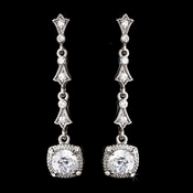 Silver & Clear Crystal Drop Earrings E 946 Silver & Clear Crystal Drop Earrings E 946