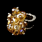 Silver Stretch Ring with Light Topaz Aurora Borealis Crystals 473 Silver Stretch Ring with Light Topaz Aurora Borealis Crystals 473