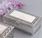 Silver Plated Rectangular Bridesmaid Jewelry Box 26037 Silver Plated Rectangular Bridesmaid Jewelry Box 26037