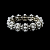 Stretch Silver White Bracelet B 923 Stretch Silver White Bracelet B 923