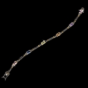 Charming Silver Multi Colored CZ Sectioned Bracelet 4116 Charming Silver Multi Colored CZ Sectioned Bracelet 4116