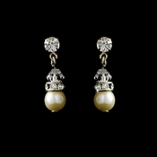 Silver and Ivory Pearl Bridal Earrings E 212 Silver and Ivory Pearl Bridal Earrings E 212