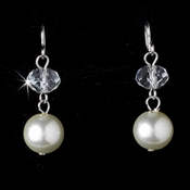 Dangling Swarovski Crystal & Faux Pearl Earring 8362 (Ivory or White) Dangling Swarovski Crystal & Faux Pearl Earring 8362 (Ivory or White)
